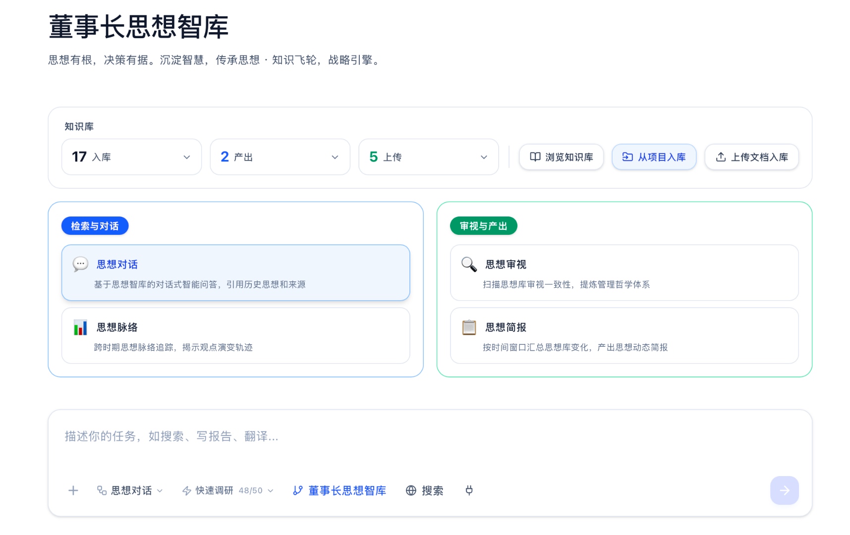董事长思想智库概览